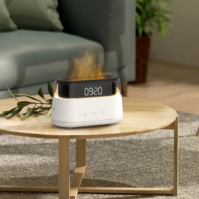 Flame Humidifier With Clock Bedroom Of Intelligent